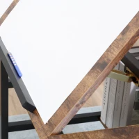 HOMCOM Adjustable Drafting Table Art Desk Drawing Table Craft Desk Workstation for Painting Multifunctional Writing Desk with Tiltable Tabletop and Storage Shelf Rustic Brown(m-10)