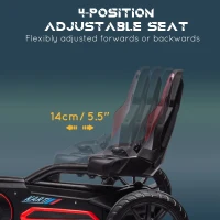 Aosom Kids Pedal Go Kart W/ Adjustable Seat, Swing Axle, Red(m-4)