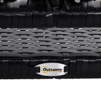 Outsunny 2 Seater Wicker Outdoor Glider Bench, Patio Swing Garden Bench, Garden Loveseat Rocking Chair, w/ Extra Wide Seat, Curved Backrest for Backyard, Poolside, Lawn, Black(m-7)