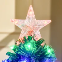 HOMCOM 3FT Pre-lit LED Optical Fiber Christmas Tree Artificial Holiday Decor with Stand(m-9)