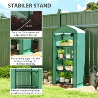 Outsunny Mini Greenhouse with Screen Roof, 4 Tier Portable Small Greenhouse with High Strength PE Cover, Green(m-8)