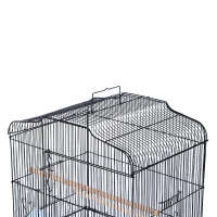 PawHut 36" Metal Indoor Bird Cage Starter Kit With Tray and Accessories - Black(m-5)