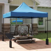 Outsunny 10' x 10' Replacement Canopy Top for Pop Up Canopy Tent with 4 Sand Bags, UPF50+ Protection, Navy Blue(m-8)