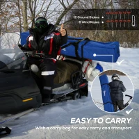 Outsunny 8-Person Pop-up Ice Fishing Shelter, Portable Ice Fishing Tent with Ventilation Windows and Carrying Bag, for Low-Temp -22℉(m-6)