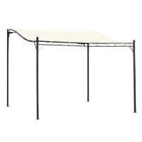 Outsunny 10' x 10' Steel Outdoor Pergola Gazebo, Patio Canopy with Weather-Resistant Fabric and Drainage Holes for Backyard, Deck, Garden, Cream White