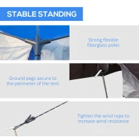 Outsunny 12' x 12' Screen House Room, 8 Person Camping Tent w/ Carry Bag and 4 Mesh Walls for Hiking, Backpacking, and Traveling, Easy Set Up, Royal Blue(m-5)