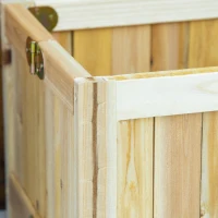 Outsunny Foldable Elevated Planter Box, Wooden Raised Garden Bed for Backyard, Patio to Grow Vegetables, Herbs, Flowers, Natural(m-6)