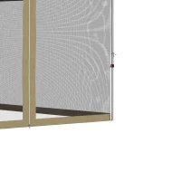 Outsunny 10' x 10' Pop Up Canopy Tent, Tents for Parties with Wheeled Carry Bag, Screen House Room, Height Adjustable Portable Gazebo, for Outdoor, Garden, Patio, Khaki(m-9)