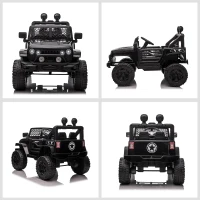 Aosom 12V Battery Powered Kids Ride On Car Off Road Truck Toy w/ Parent Remote, Black(m-9)