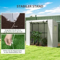 Outsunny Walk-in Portable Greenhouse Small Greenhouse for Outdoors with UV-resistant PE Cover, 6.6' x 2.5' x 5.6' White(m-7)