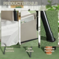 Outsunny 1-Seat Outdoor Porch Swing Patio Swing with Adjustable Canopy, Removable Seat and Back Cushion for Garden, Poolside(m-6)