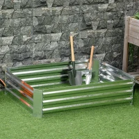 Outsunny Galvanized Raised Garden Bed, 4' x 3' x 1' Outdoor Metal Planter Box, Raised Bed for Growing Flowers and Herbs(m-7)