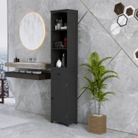 HOMCOM Tall Bathroom Cabinet Storage Organizer, Tall Cabinet with Shelves and Drawer(m-7)