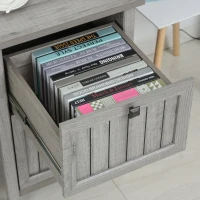 HOMCOM Vintage Executive Computer Desk, Home Office Work station, Student Table with Cabinet & 3 Drawers for Hanging Files, Grey(m-8)