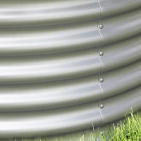 Outsunny Set of 2 Raised Garden Bed, Metal Planter Box with Safety Edging, Easy-to-assemble Stock Tank 3'x3'x1.4' Silver(m-8)