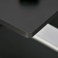 HOMCOM Industrial Computer Desk with Monitor Shelf, R Shaped Writing Table for Home Office, Black(m-8)