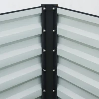 Outsunny 8 x 2.6 x 1.5ft Galvanized Raised Garden Bed, Reinforced Outdoor Planter Box with Open Bottom, Dark Grey(m-10)