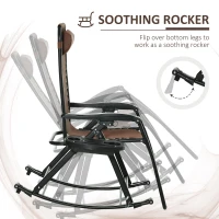 Outsunny 2 Outdoor Rocking Chairs Foldable Reclining Zero Gravity Lounge Rockers w/ Pillow Cup & Phone Holder, Brown(m-8)