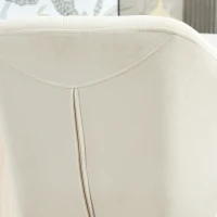 HOMCOM Bar Stool Set of 2 Fabric Adjustable Height Armless Upholstered Counter Chairs with Swivel Seat, Cream White(m-10)