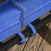 Outsunny Patio Furniture with Cushions, Aluminum Outdoor Sofa with Wide Armrests, Navy Blue(m-9)