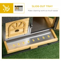PawHut 47" Wooden Rabbit Hutch Outdoor with Run, Metal Frame, 2-Story Bunny Rabbit Cage with Removable Tray, Ramp, Bunny Hutch with Space-Saving Design for Rabbits, Chickens, Ducks(m-6)