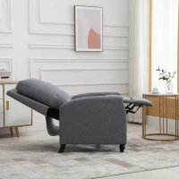 HOMCOM Modern Push Back Manual Recliner Chair Fabric Upholstered Armchair Home Lounge Sofa for Living Room & Bedroom(m-8)
