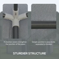 Outsunny Φ13' Hexagon Party Tent Patio Gazebo Outdoor Activity Event Canopy Quick Sun Shelter Pavilion with Netting Mesh Sidewall Dark Grey(m-5)