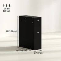 HOMCOM Space Saving Toilet Paper Cabinet, Narrow Bathroom Cabinet with Drawers and Hidden Storage, Black(m-3)