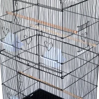 PawHut 36" Metal Indoor Bird Cage Starter Kit With Tray and Accessories - Black(m-6)