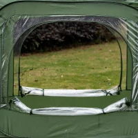 Outsunny 8' x 4' x 4' Pop up Mini Greenhouse, Instant Green House Canopy, Portable Gardening Hot House, 4 Zipper Doors, PVC Cover for Growing Tropical Plants, Flowers, Herbs, Vegetables, Saplings(m-8)