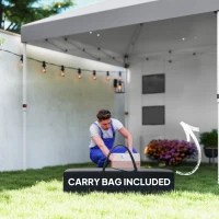 Outsunny 10' x 10' Pop Up Canopy Tent with Sidewall, Height Adjustable Instant Sun Shelter with Storage Pockets, Light Grey(m-10)