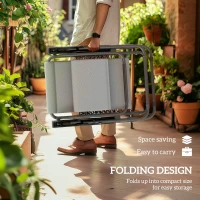 Outsunny Zero Gravity Lounge Chair Set, 2 Pieces Reclining Folding Outdoor Lounge Chairs with Headrest Side Tray, Light Gray(m-5)