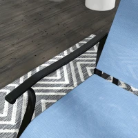 Outsunny 3PCs Gliding Rocking Chair & Bistro Tea Table Set, Light Blue(m-7)