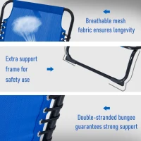 Outsunny Outdoor Folding Lounge Chair, 4-Level Adjustable Chaise Lounge, Tanning Chair Beach Bed Reclining Lounger Cot for Camping, Hiking, Backyard, Navy Blue(m-5)