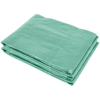 Outsunny 9.8' x 6.6' x 6.6' Plastic Greenhouse Cover Replacement, Heavy Duty Waterproof Tarp for Hoop House, Sheeting with 6 Windows, Door & Reinforcement Grid, Green(m-1)