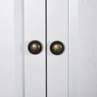 HOMCOM 72.5" Kitchen Cabinet, Pantry Storage Cabinet with 4 Doors, Adjustable Shelves for Dining Room, Distressed White(m-9)