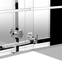 HOMCOM Wall Mounted Mirror Cabinet, Bathroom Medicine Cabinet with Mirror, 2 Doors and 3-tier Shelving, Silver(m-9)