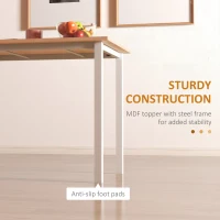 HOMCOM Extending Kitchen Table For Six, Expandable Dining Table for Small Spaces, Folding Dining Table, Natural(m-6)