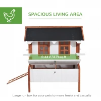 PawHut 47" Chicken Coop Wooden Chicken House Rabbit Hutch Raised Poultry Cage Portable Hen Pen Backyard with Nesting Box and Handles(m-4)