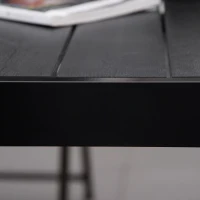 Outsunny 75" x 35" Outdoor Dining Table for 8 People, Rectangular Aluminum Frame Garden Table with All-Weather Faux Wood Top for Garden, Lawn, Patio, Black(m-9)