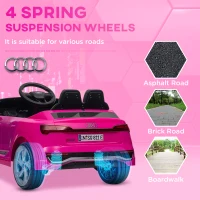 Qaba 12V Battery Powered Kids Electric Car, Audi Q8 etron Sportback Licensed Ride on Car w/ Remote Control, Pink(m-8)