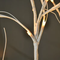 Outsunny 5FT Garden Birch Tree Light with 58 Warm LEDs and 8 Light Modes, DIY Artificial Tree Lamp for Outdoor and Indoor Birthday Wedding Party(m-9)