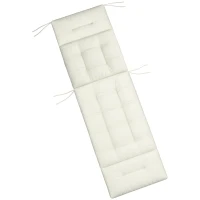 Outsunny 5" Thick Patio Chaise Lounge Lounge Chair Cushion with Backrest, Soft Cotton Padded for Indoor Outdoor Use, Cream White(m-2)