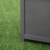 PawHut Furniture Style Wood Dog Crate End Table Decorative Dog Cage Kennel Lattice Night Stand with Lockable Door, Grey(m-9)