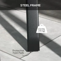 Outsunny Rectangle Patio Dining Table for 6 People with Steel Legs, Metal Tabletop for Garden, Backyard, Lawn, Balcony, Black(m-5)