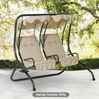 Outsunny 84A-052 Series 2-Seater Swing Canopy Replacement Top Cover, Beige(m-10)