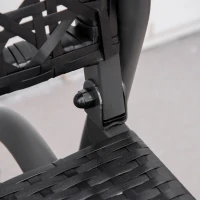 Outsunny 2 Seater Wicker Outdoor Glider Bench, Patio Swing Garden Bench, Garden Loveseat Rocking Chair, w/ Extra Wide Seat, Curved Backrest for Backyard, Poolside, Lawn, Black(m-10)