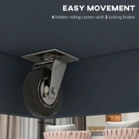 HOMCOM Rolling Kitchen Island with Drop Leaf Wood Breakfast Bar, Farmhouse Kitchen Cart with 2 Drawers, Adjustable Shelves for Dining Room, Dark Gray(m-7)