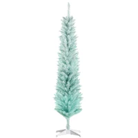 HOMCOM 6ft Pencil Christmas Trees, Skinny Artificial Christmas Tree for Xmas Holiday Decor, Gradient Blue(m-11)