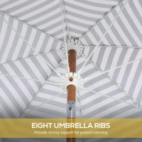 Outsunny 7 x 7 ft Outdoor Umbrella with Tilt, Vent, Patio Market Table Umbrella Parasol with Fringed Ruffles and Flounce, Blue(m-7)